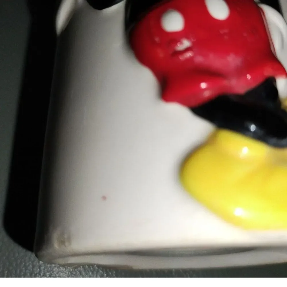 Vintage Disney Mickey Mouse Ceramic Toothbrush Holder Bathroom Decor Japan